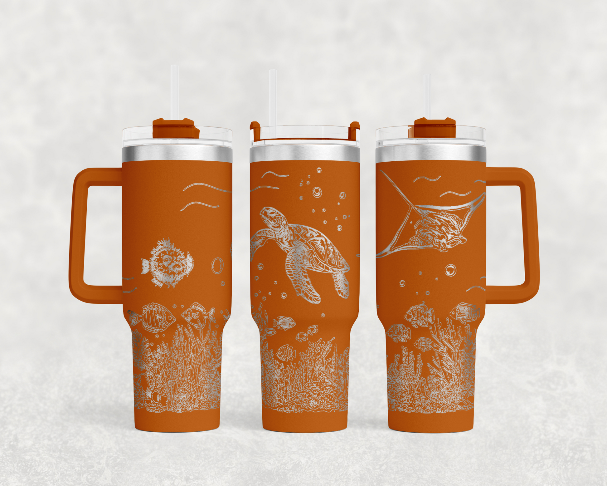 Underwater Sea Turtle and Stingray 40oz Tumbler