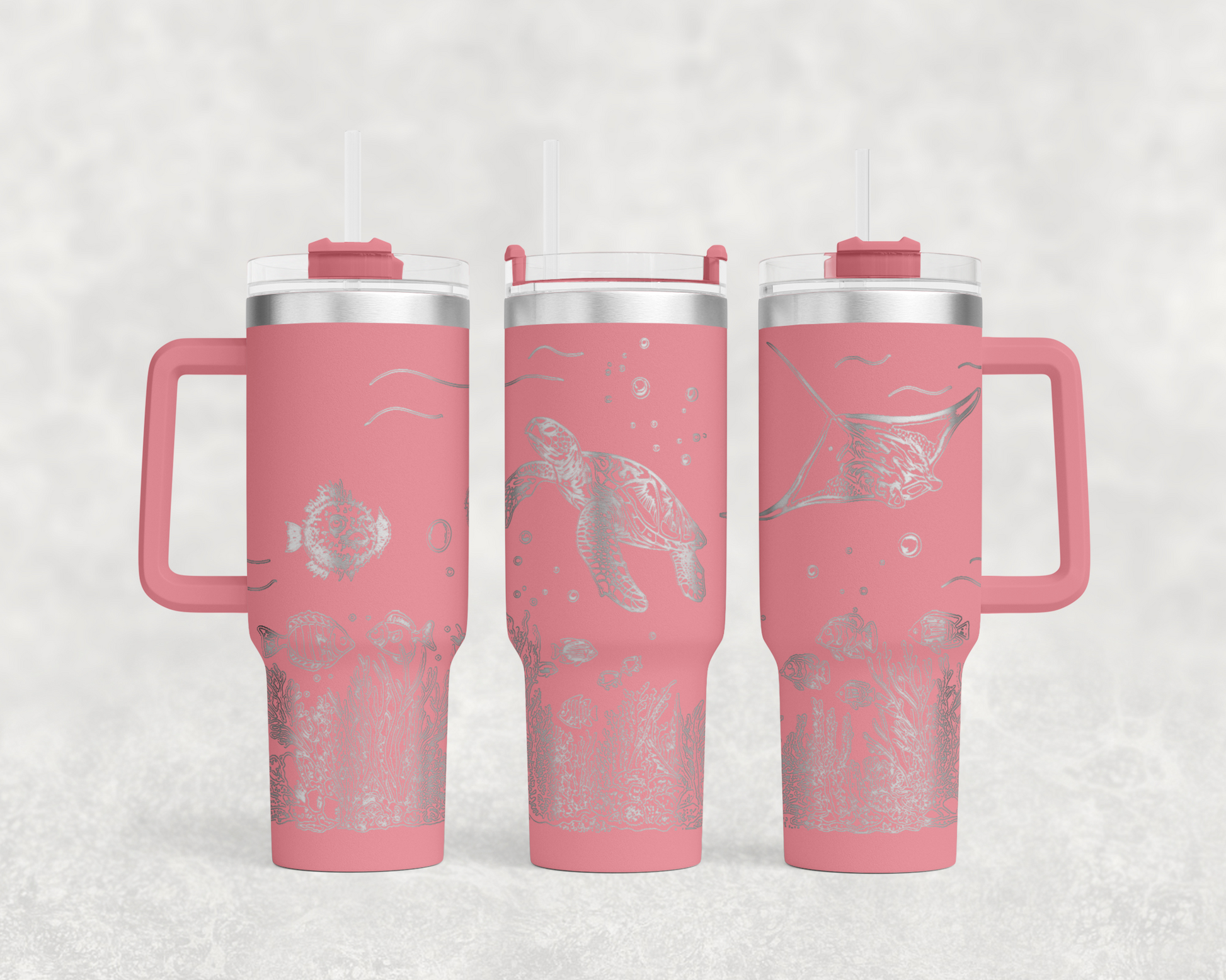Underwater Sea Turtle and Stingray 40oz Tumbler