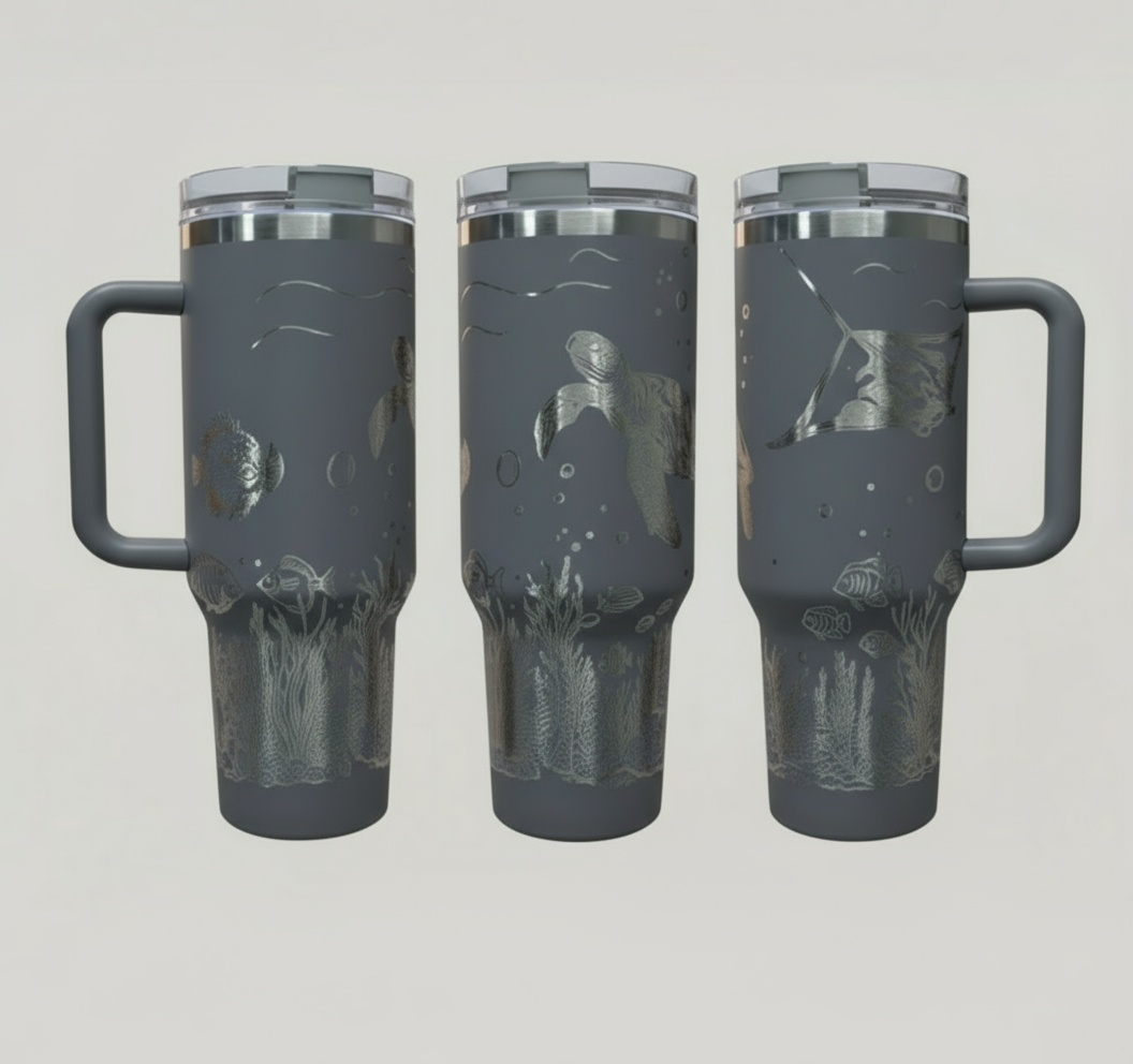 Underwater Sea Turtle and Stingray 40oz Tumbler