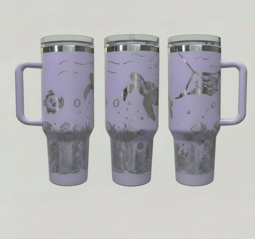 Underwater Sea Turtle and Stingray 40oz Tumbler