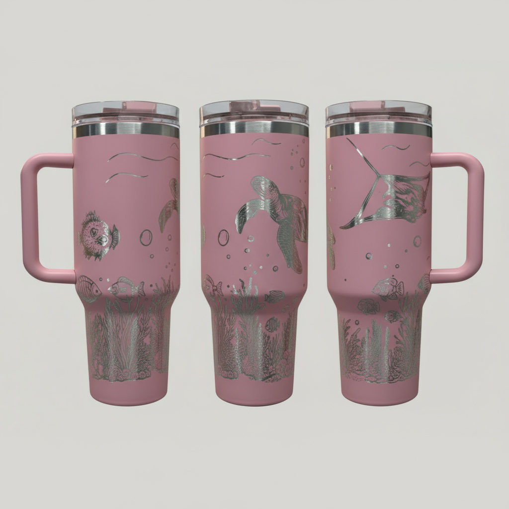 Underwater Sea Turtle and Stingray 40oz Tumbler