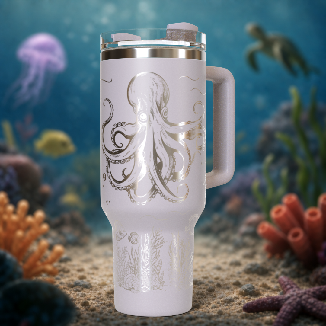 Underwater Dolphin and Octopus 40oz Tumbler