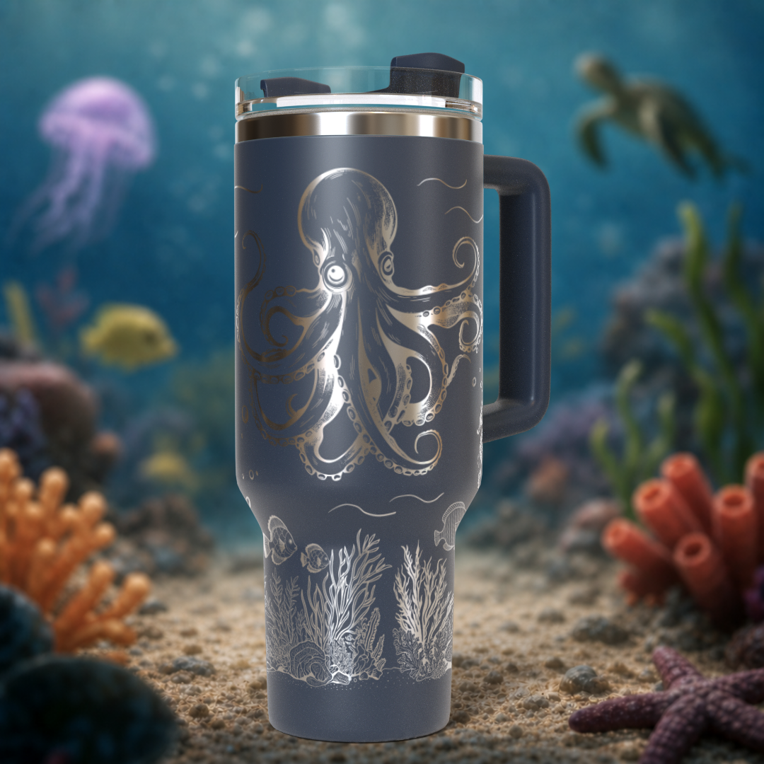 Underwater Dolphin and Octopus 40oz Tumbler