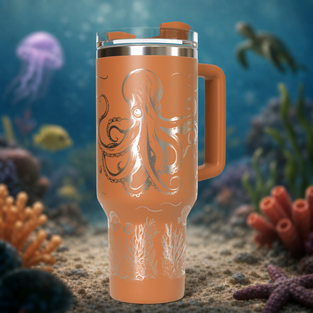 Underwater Dolphin and Octopus 40oz Tumbler