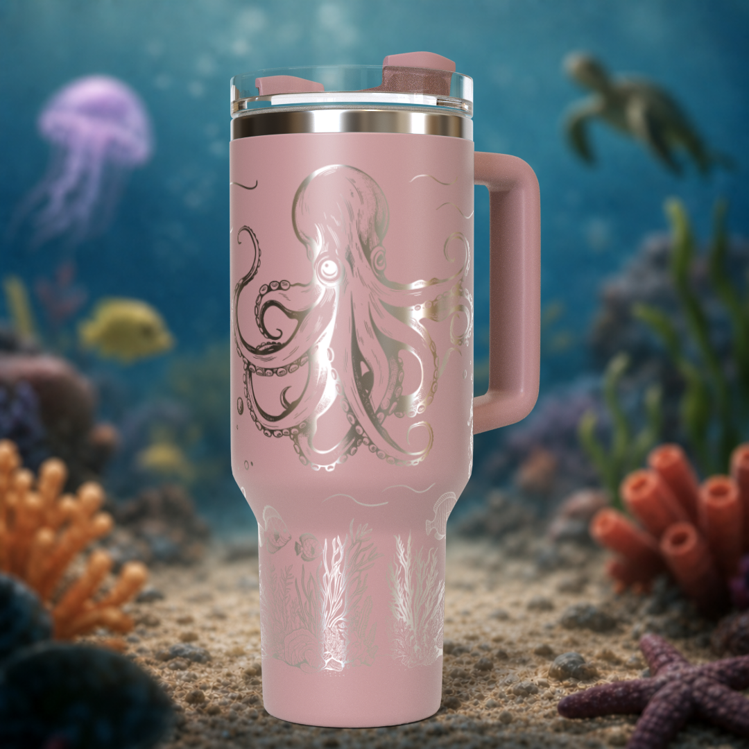 Underwater Dolphin and Octopus 40oz Tumbler