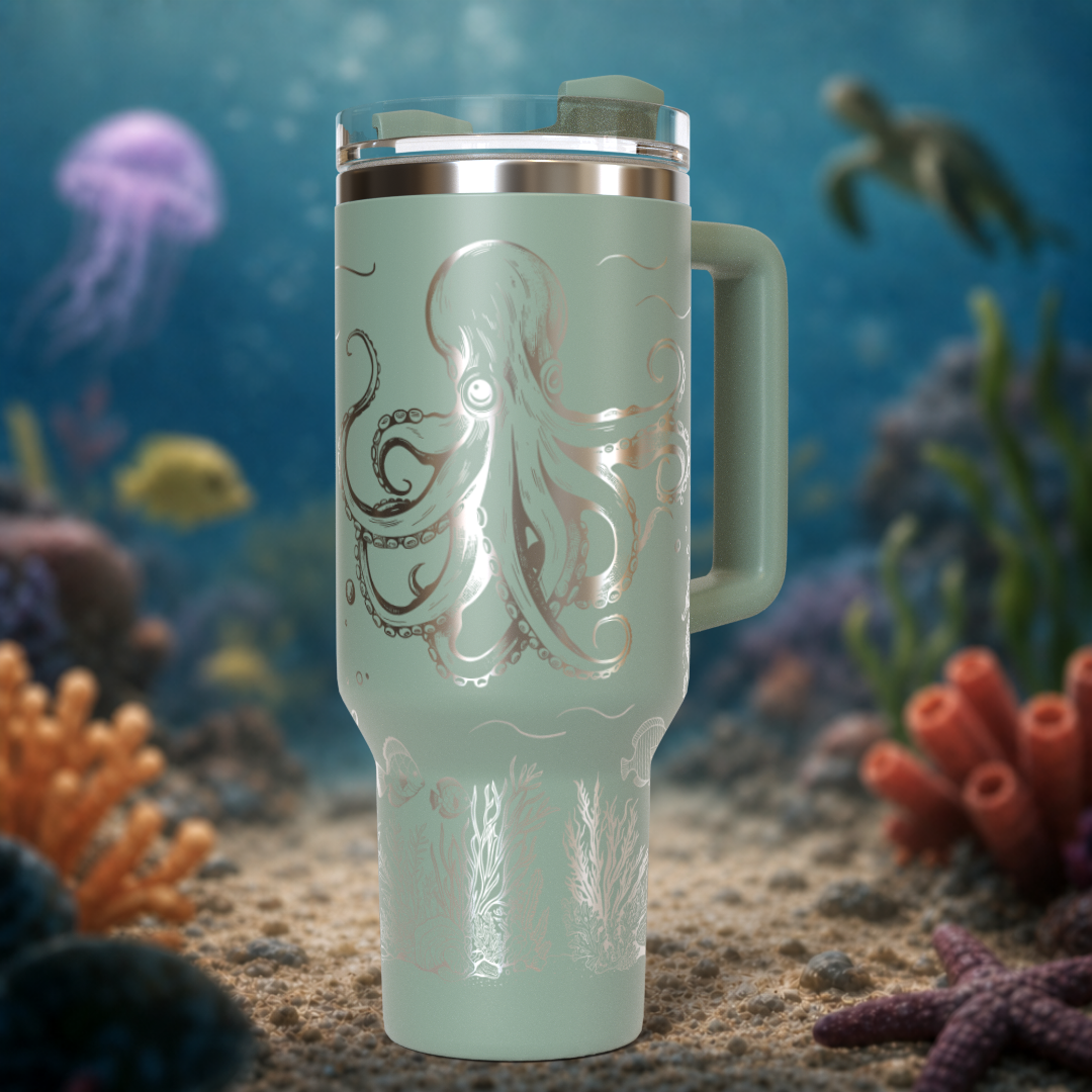 Underwater Dolphin and Octopus 40oz Tumbler