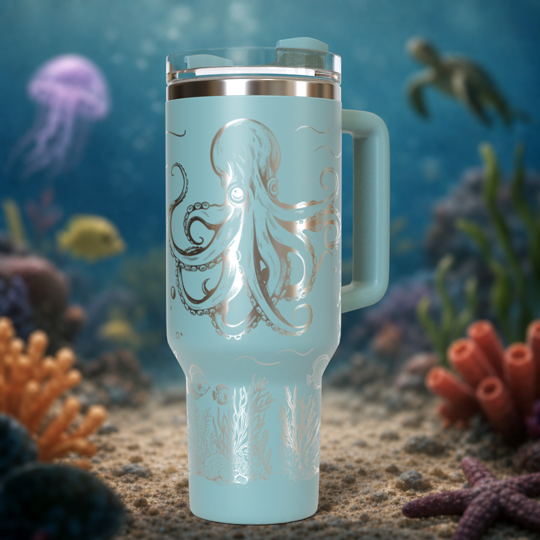 Underwater Dolphin and Octopus 40oz Tumbler