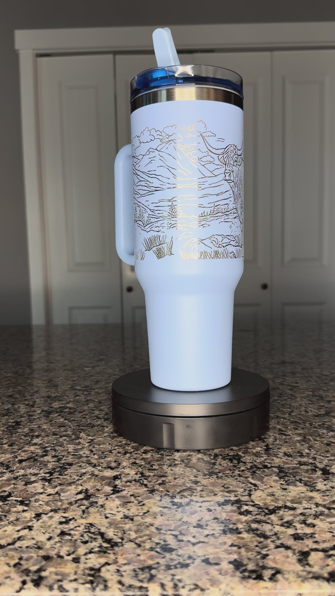 Highland Cow in Pasture 40oz Tumbler