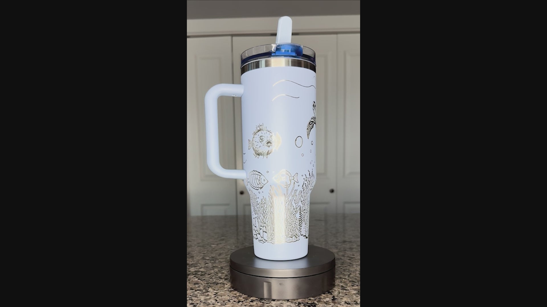 Underwater Sea Turtle and Stingray 40oz Tumbler