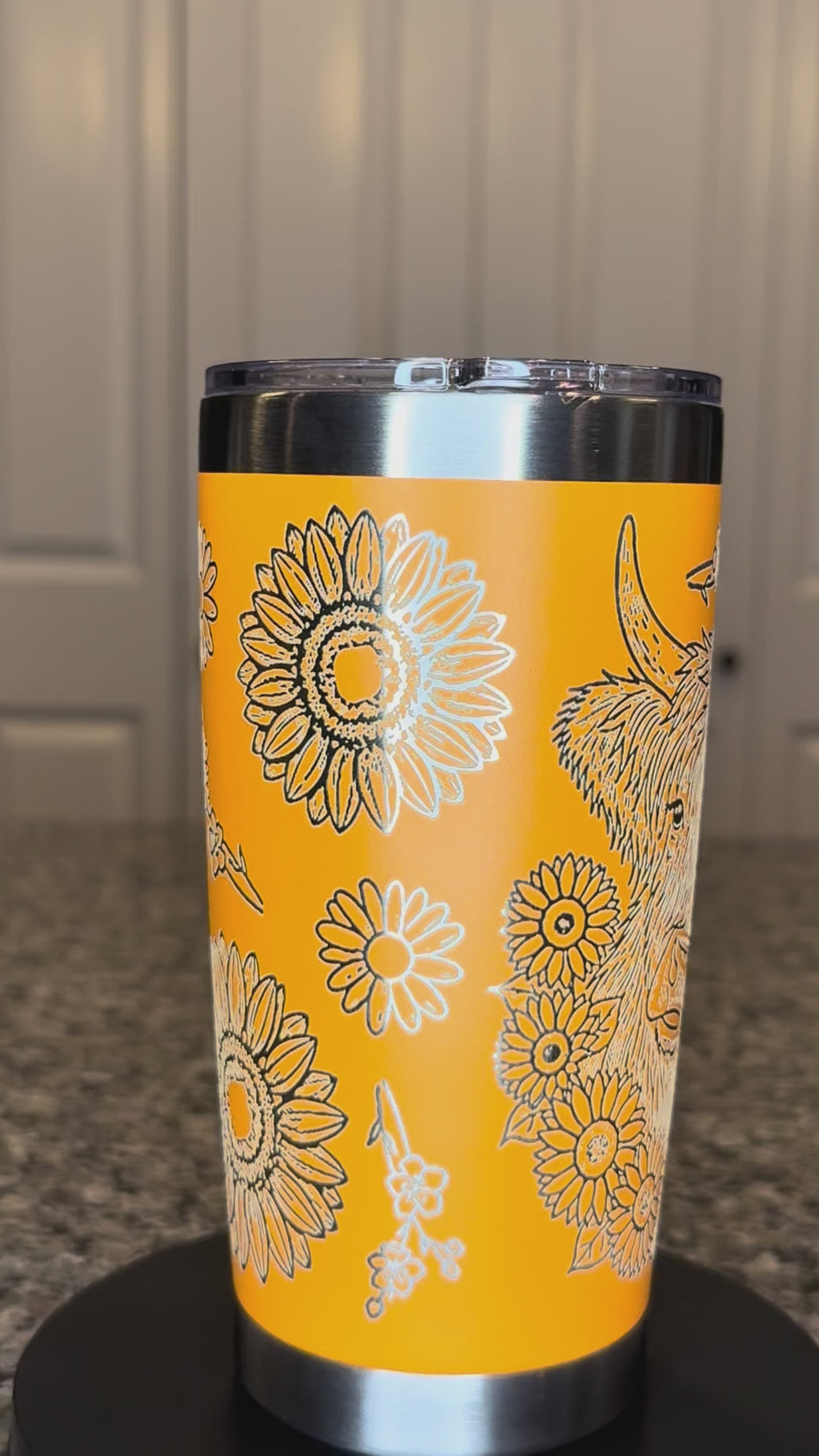 Highland Cow with Sunflowers 20oz. Tumbler