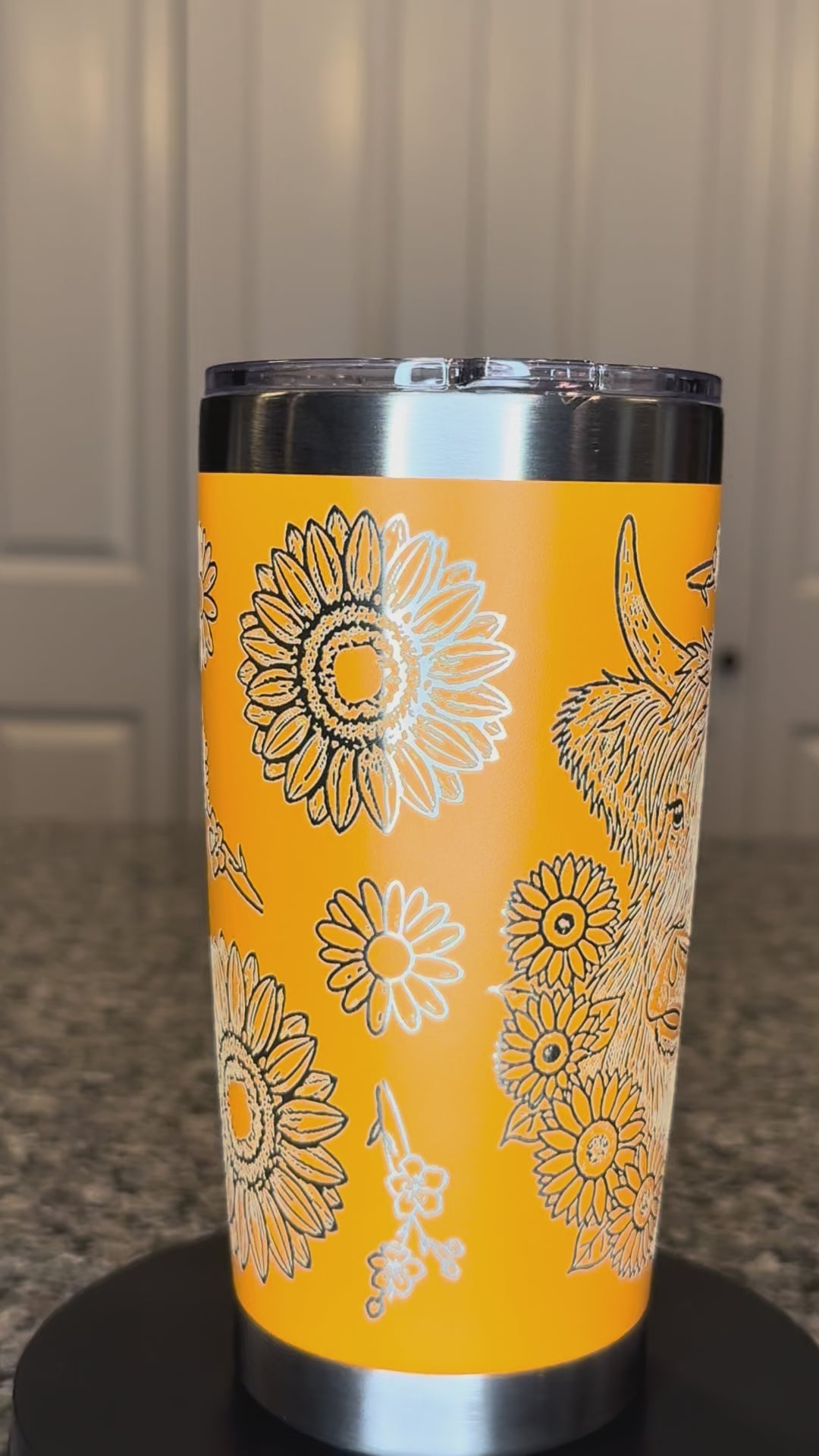 Highland Cow with Sunflowers 20oz. Tumbler