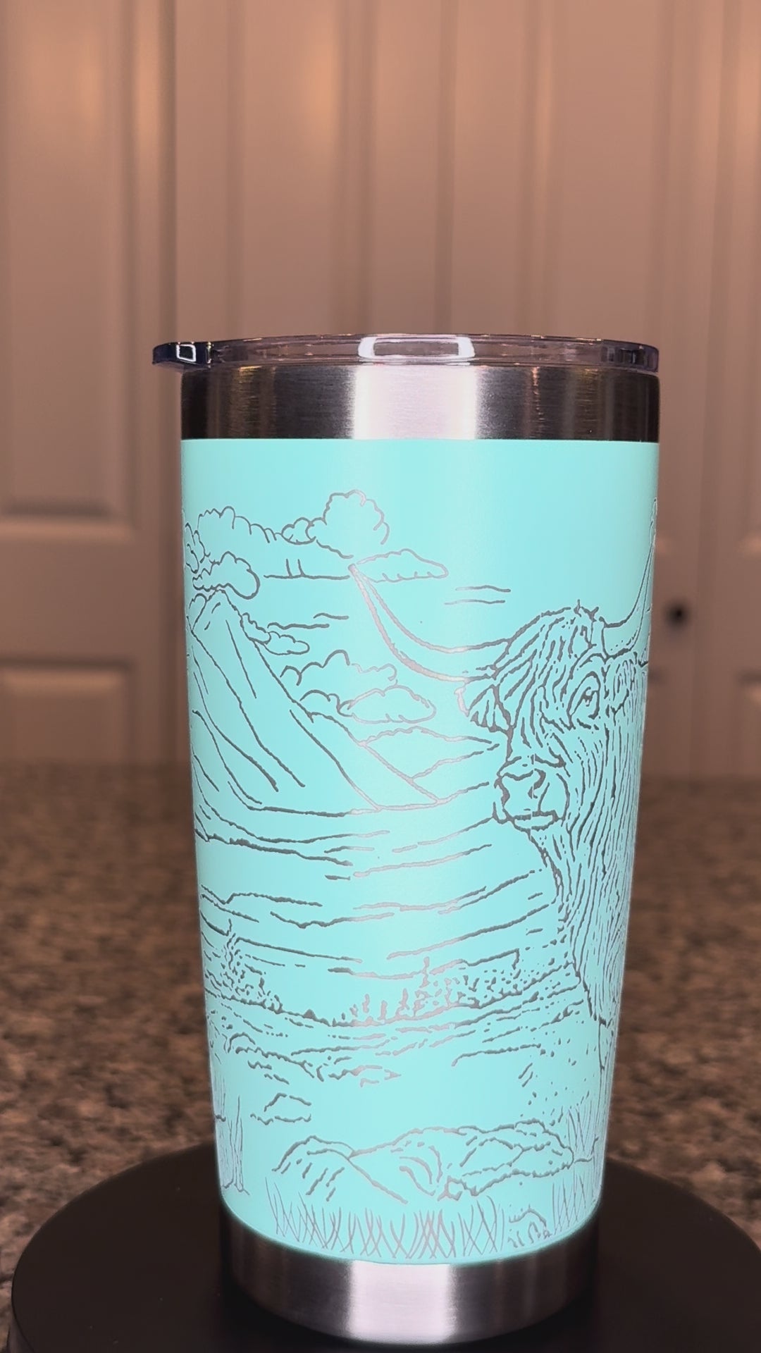Highland Cow in Pasture 20oz Tumbler