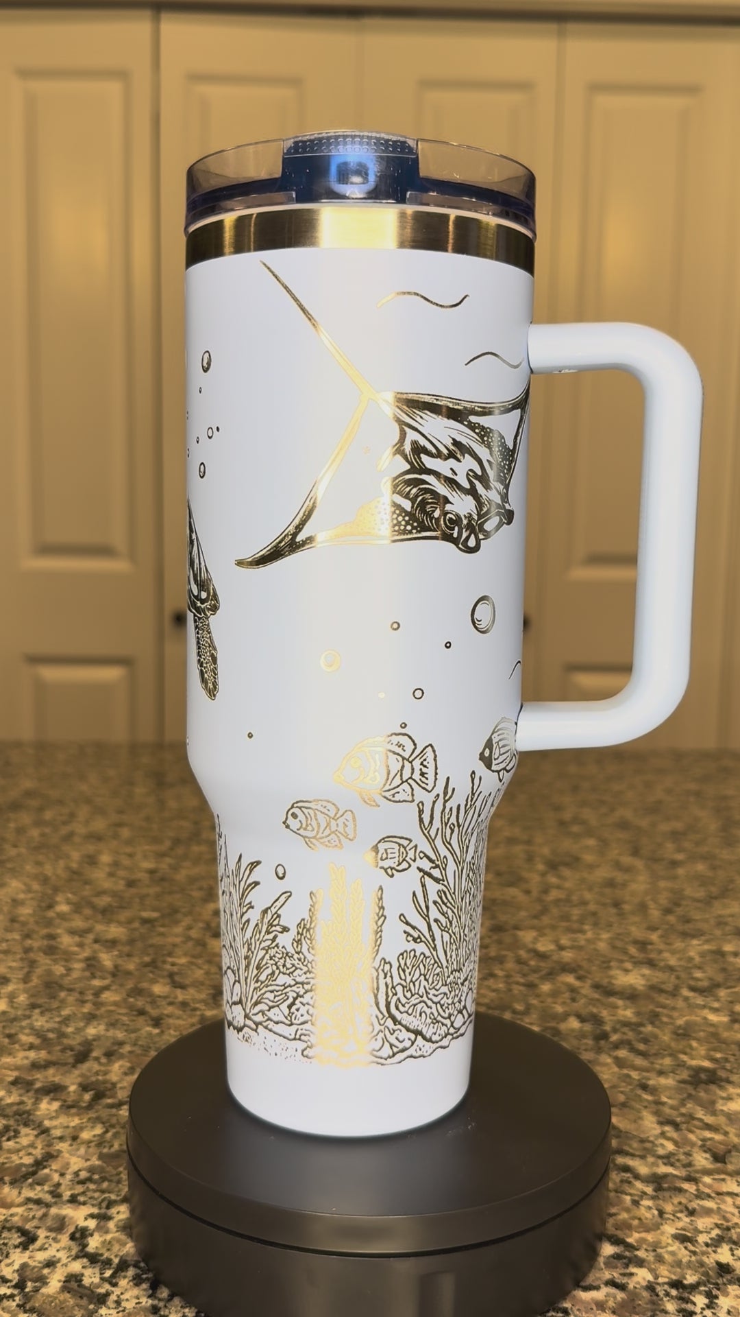 Underwater Sea Turtle and Stingray 40oz Tumbler