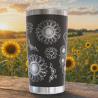 Highland Cow with Sunflowers 20oz Tumbler